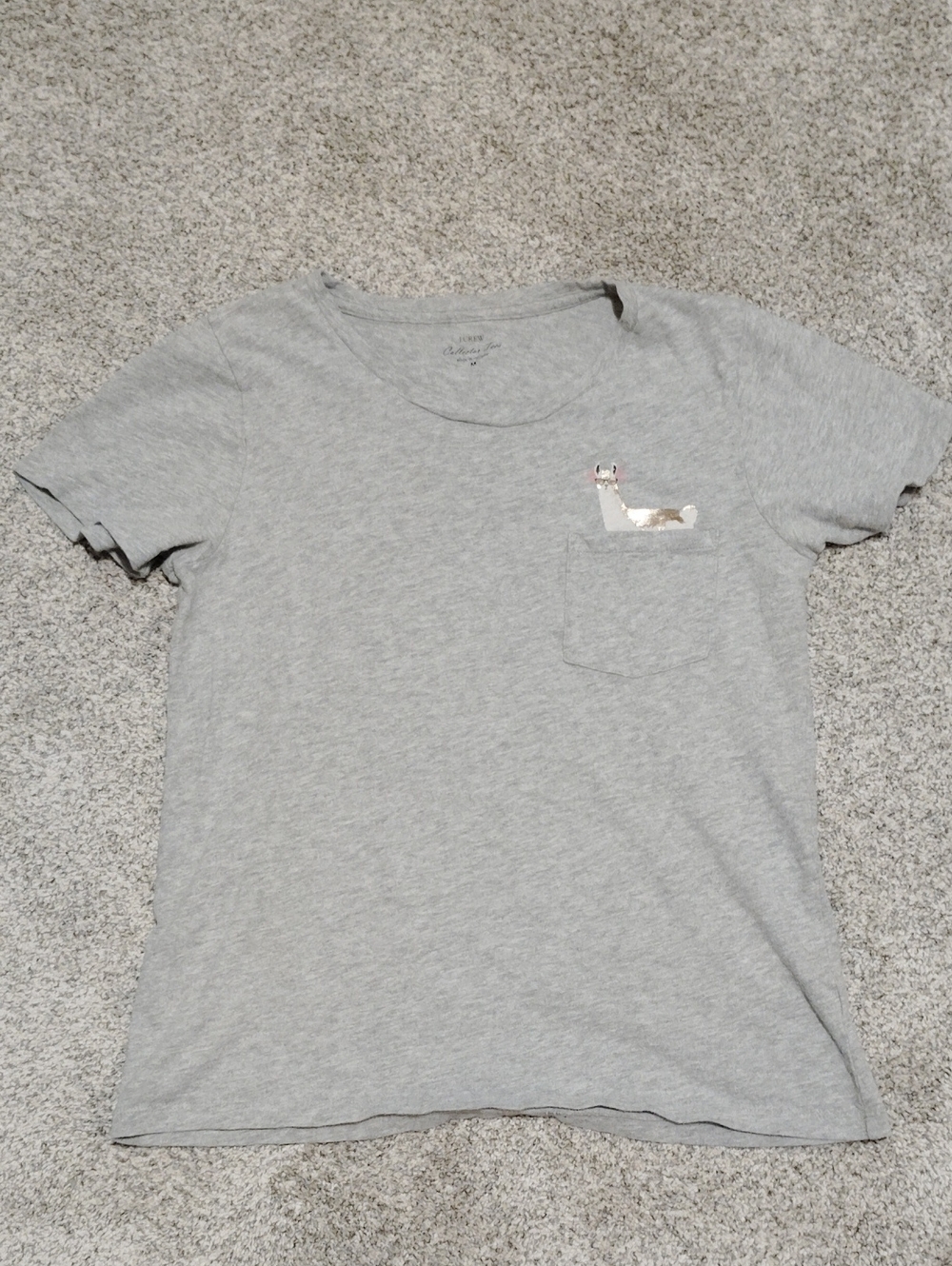 J. Crew Collectors Tee with Pocket Llama